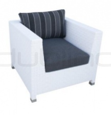 Aluminium framed armchair, braided plastis, with pillow - R/New Maros/P