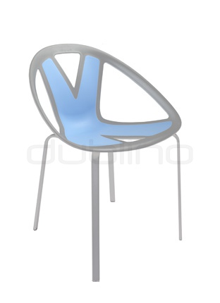 Plastic chair with chrome legs, in different colors - G EXTREME 83 CR
