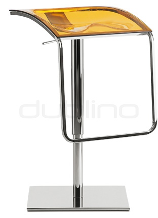 Metal bar stool with plastic seat - PEDRALI 570 AROD