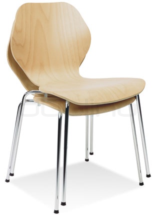 Metal chair with ply- wood seat - Y CAFE III