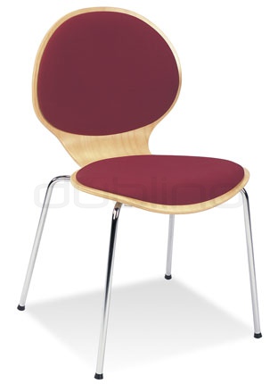 Metal chair with ply-wood, upholstered seat and back support - Y/CAFE VI PLUS