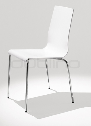 Metal chair with plastic seat, colors: white or beige - PEDRALI KUADRA 1151