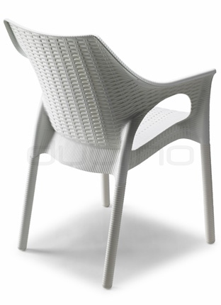 Plastic chair in different colors with aluminium legs. Min. order: 16 pcs - BC 2279/OLITR