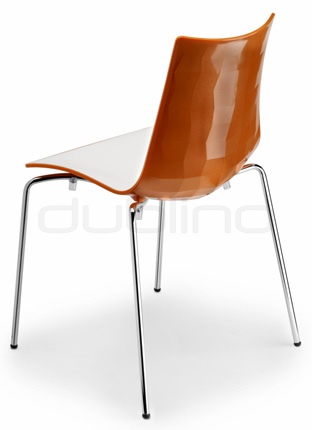 Plastic chair in different colors, with chrome legs. Min. order: 16 pcs - BC 2272ZEBBI