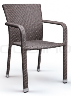 Aluminium framed chair, braided plastic, for outdoor use - DL BUDDHA BROWN SOLANA