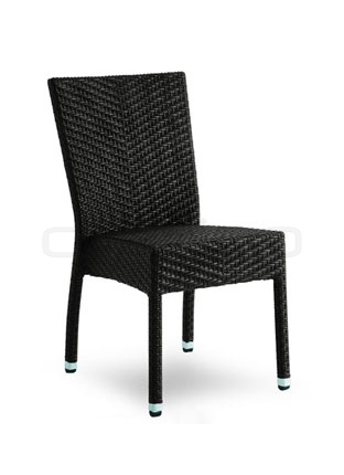 Braided plastic chair (Polyethylene), brown - CO775