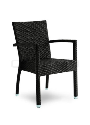 Braided plastic chair (Polyethylene), brown - CO776