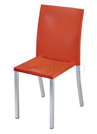 Aluminium framed chair with plastic seat (Technopolymer), in different colors - G LIBERTY