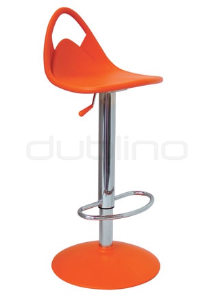 Chrome framed bar stool with plastic seat (Technopolymer) in different colors, telescopic - G CITRO
