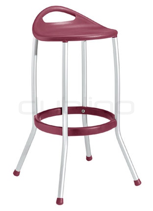Aluminium framed bar stool with plastic seat (Technopolymer) in different colors - G MAX 80