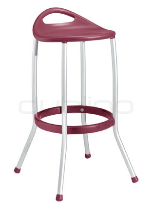Aluminium framed bar stool with plastic seat (Technopolymer) in different colors - G MAX 75