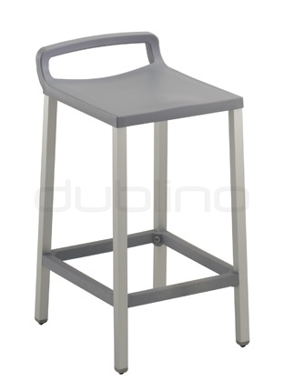 Aluminium framed bar stool with plastic seat (Technopolymer) in different colors - G OFER 75
