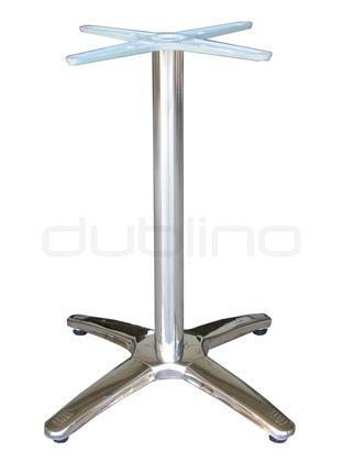 Table leg, aluminium pillar, steinless steel base - RBase/inox/4