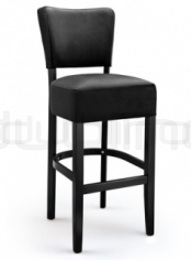 Beech wood frame bar stool with your choice of upholstery and stain colour, artificial leather. - LT 7614