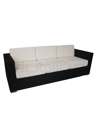 Aluminium framed sofa, braided plastic, with pillow - R/FLORES/D3