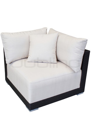 Aluminium framed armchair, braided plastic, with pillow - R/Max/A