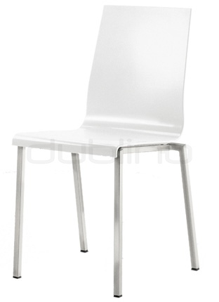 Metal chair with plastic seat, colors: white or beige - PEDRALI KUADRA 1101