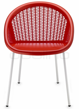 Plastic chair in different colors with aluminium legs. Min. order: 16 pcs - BC 2680/bonwhi