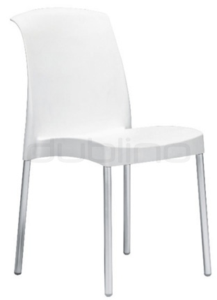 Plastic chair in different colors, with aluminium legs. Min. order: 16 pcs - BC 2097 JE