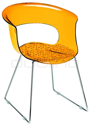 Plastic chair in different colors, with chrome legs. Min. order: 16 pcs - BC 2691 MISSB