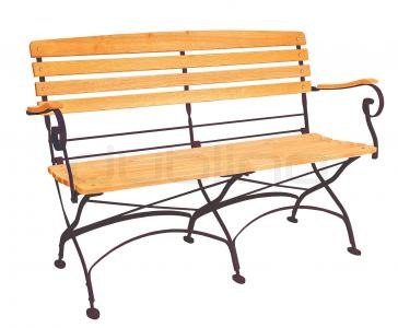 France bistro bench, metal with beech slats - RO FRANCE BENCH