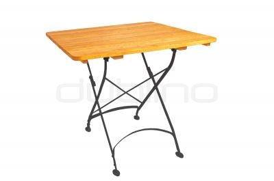 France bistro table, metal table with beech slats - RO FRANCE TABLE 80x80 cm