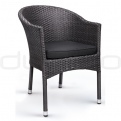 Patio & outdoor wicker, rattan dining chairs - DL ROUND BRUSHED BLACK