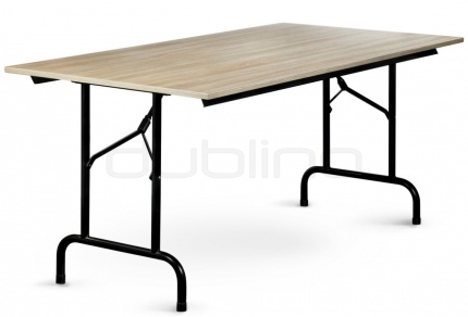Metal framed table base, laminated table top. Stackable - OPTIMA 160 x 80