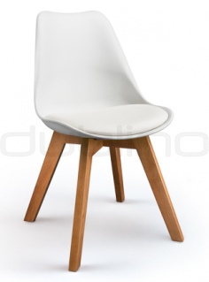 Design plastic chair, white seat - DL FINE OAK WHITE