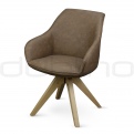 Upholstered dining chairs - DL ZAPHIR VINTAGE BROWN