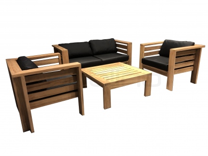 Teak wood outdoor lounge set - DL BALATON Teak Lounge Set