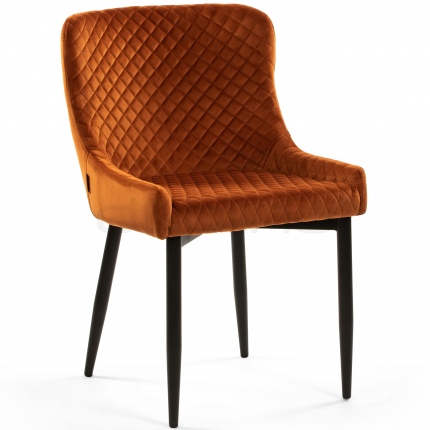 Metal frame, upholstered chair - DL CRYSTAL COGNAC