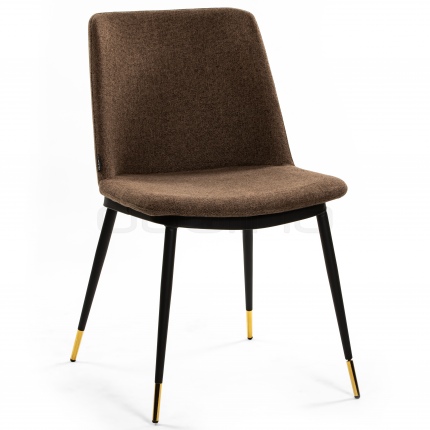 Metal frame, upholstered chair, brown - DL ROSSI DARK